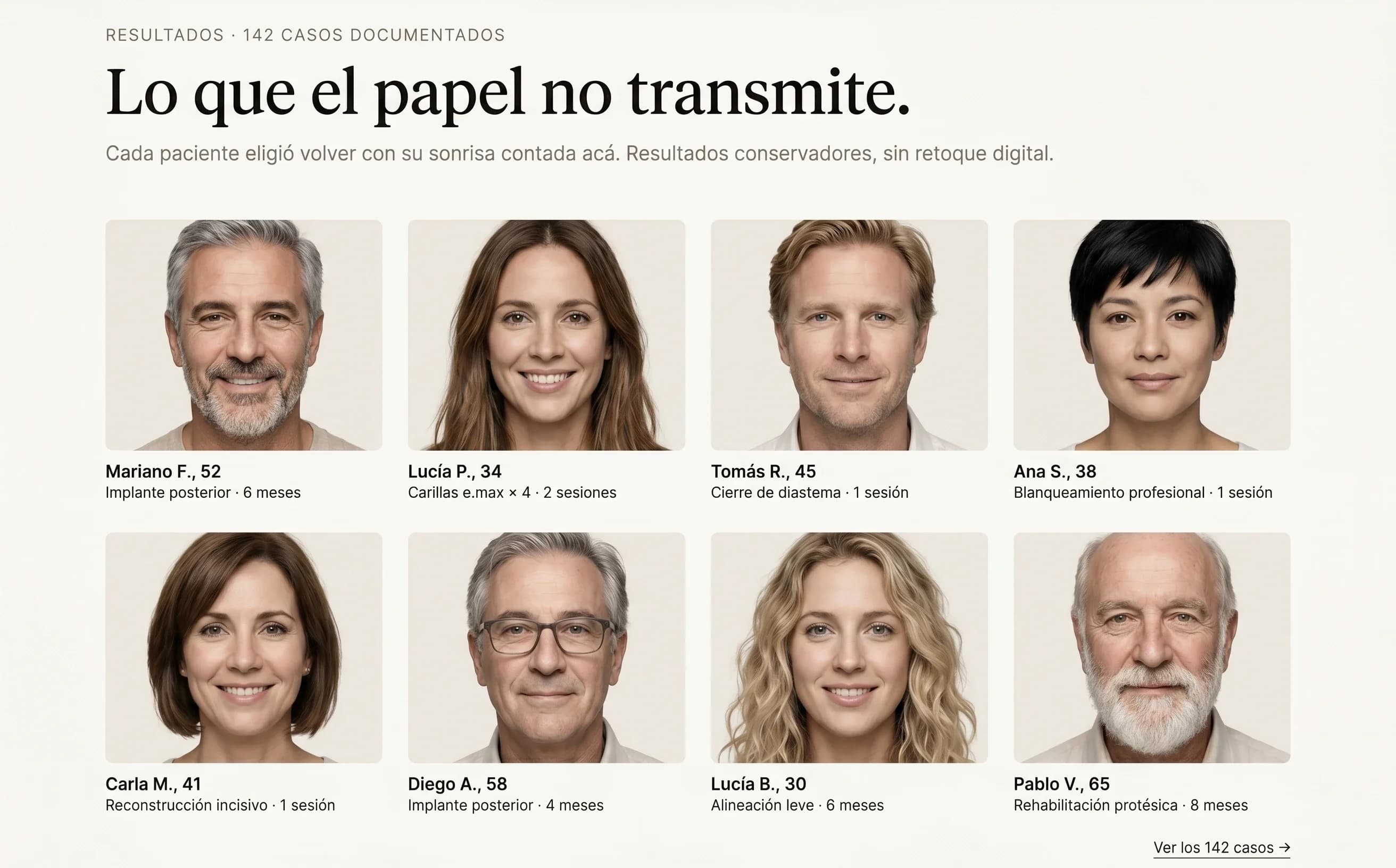 Sección de servicios de la web del consultorio Núñez Smile